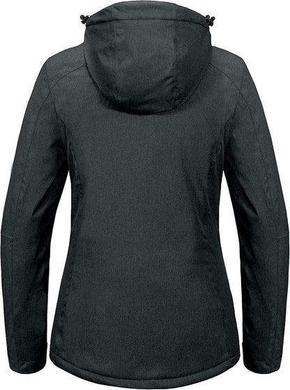 Little Donkey Andy Women's Waterproof Hiking Skiing Jacket with Removable Hood, Fleece Lined Winter