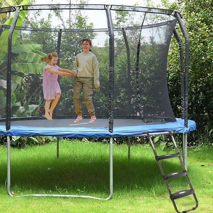 HBTower Trampoline Ladder, 3-Step Trampoline Steps with Horizontal Wide Steps, Skid-Proof Steps