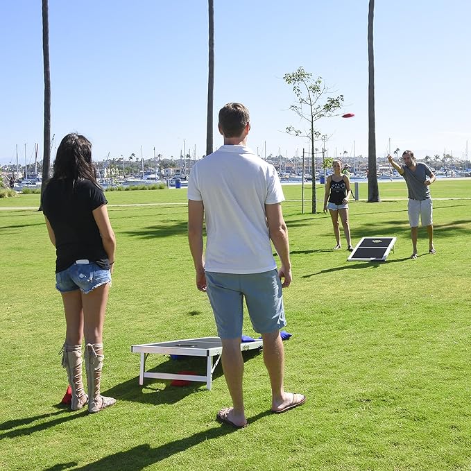 GoSports 4 x 2 ft Aluminum Cornhole Game Sets – Choose LED Lights or Standard - Set Includes 2