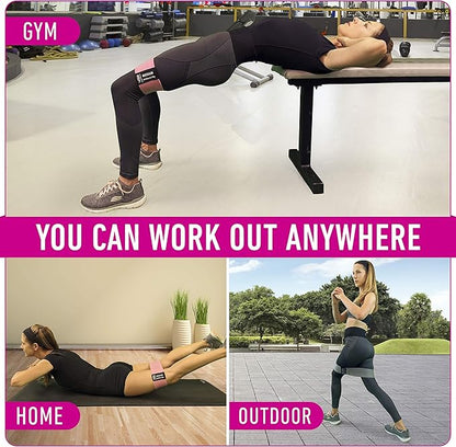 Resistance Bands for Working Out with Workout Bands Guide. 4 Booty Bands for Women Men Fabric