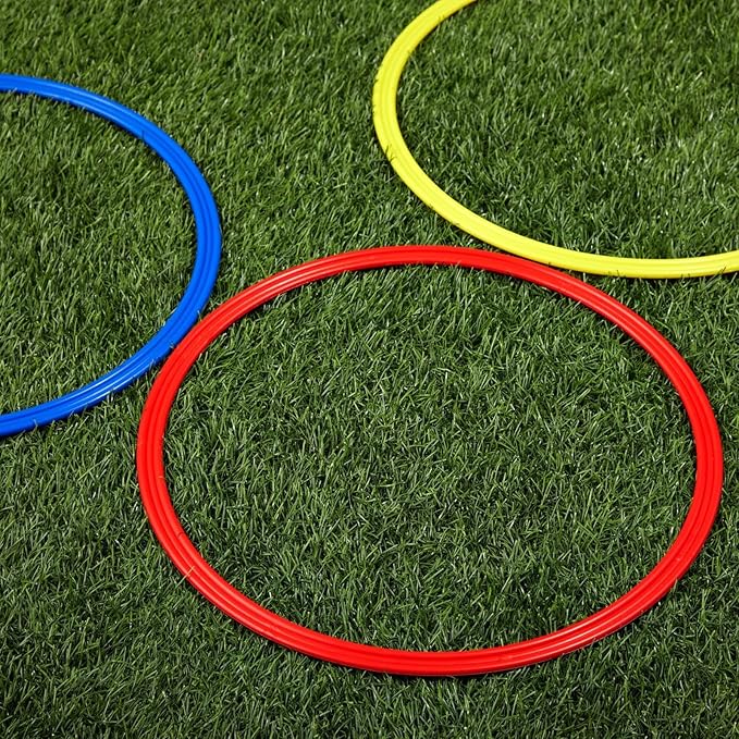 Juvale Agility Rings for Training - 24-Pack, 15.75-Inch, Red, Yellow, Blue & Green - Speed Agility