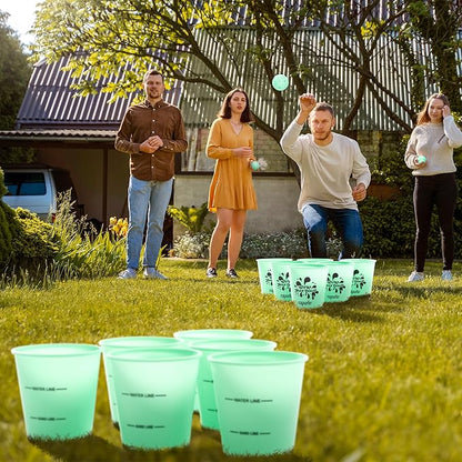 ropoda Giant Yard Pong,Yard Games with Durable Buckets and Balls - Choose Red Large, XL, or Green