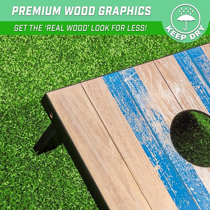 GoSports Portable Cornhole Sets, 8 Styles – Choose 4 x 2 ft or 3 x 2 ft - Boards Include 8 Bean
