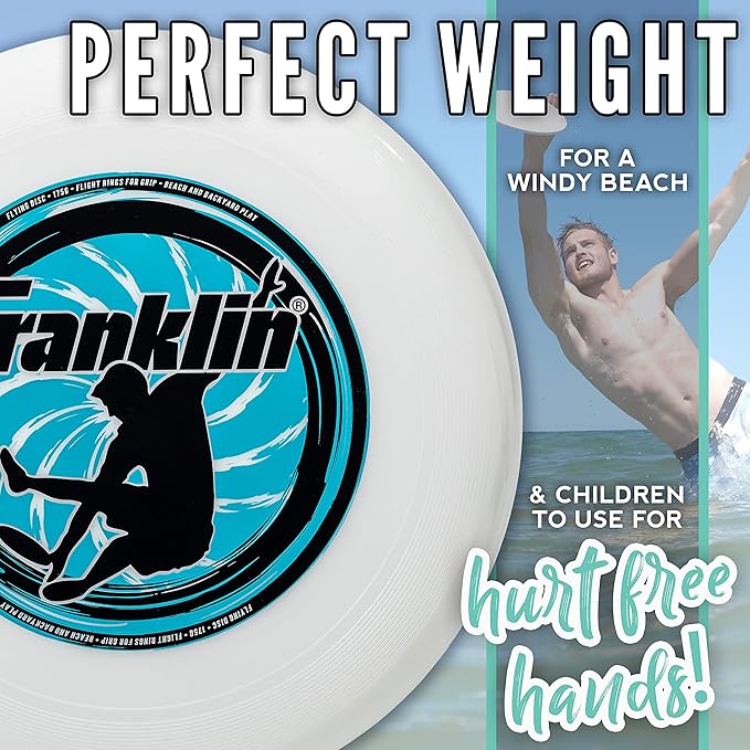 Franklin Sports Flying Disc - Disc for Beach, Backyard, Lawn, Park, Camping - 140 or 175 Grams