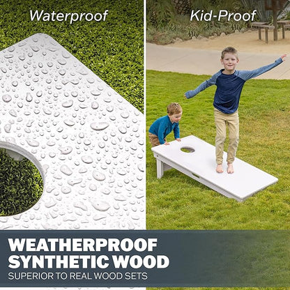 GoSports 4 x 2 ft Resort Collection All Weather Cornhole Boards - Choose Rustic, Beach, White DIY