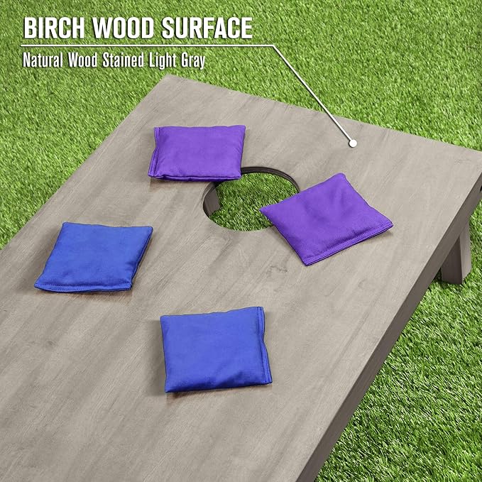 GoSports 4 ft x 2 ft Regulation Size Wooden Cornhole Boards Set - Includes Carrying Case and Bean