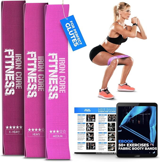 Fabric Mini Resistance Bands Sets for Trainers, Bootcamp, Gym for Men and Women in Fun Colors