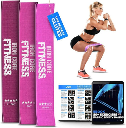 Fabric Mini Resistance Bands Sets for Trainers, Bootcamp, Gym for Men and Women in Fun Colors