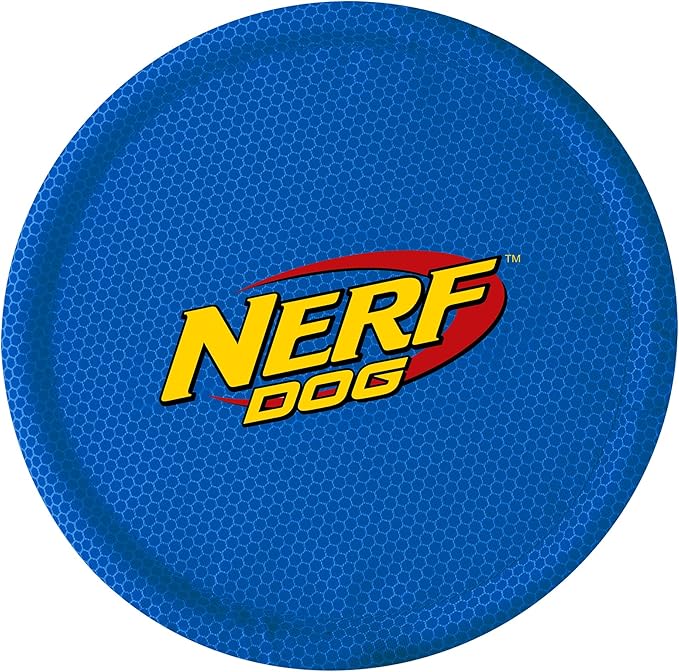 Nerf Dog Nylon Flyer Dog Toy, Flying Disc, Lightweight, Durable and Water Resistant, Great for
