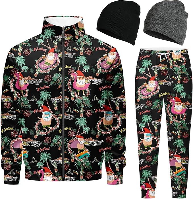 DOOPCCOR Men Track Suits Sets 80s outfit for men tracksuits sweatsuits 2 Piece sets Zip Casual