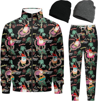 DOOPCCOR Men Track Suits Sets 80s outfit for men tracksuits sweatsuits 2 Piece sets Zip Casual