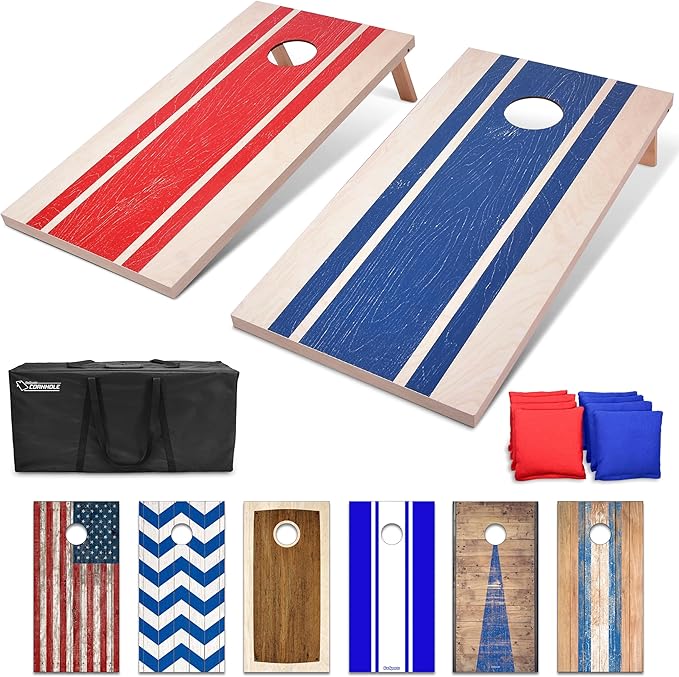 GoSports Portable Cornhole Sets, 8 Styles – Choose 4 x 2 ft or 3 x 2 ft - Boards Include 8 Bean