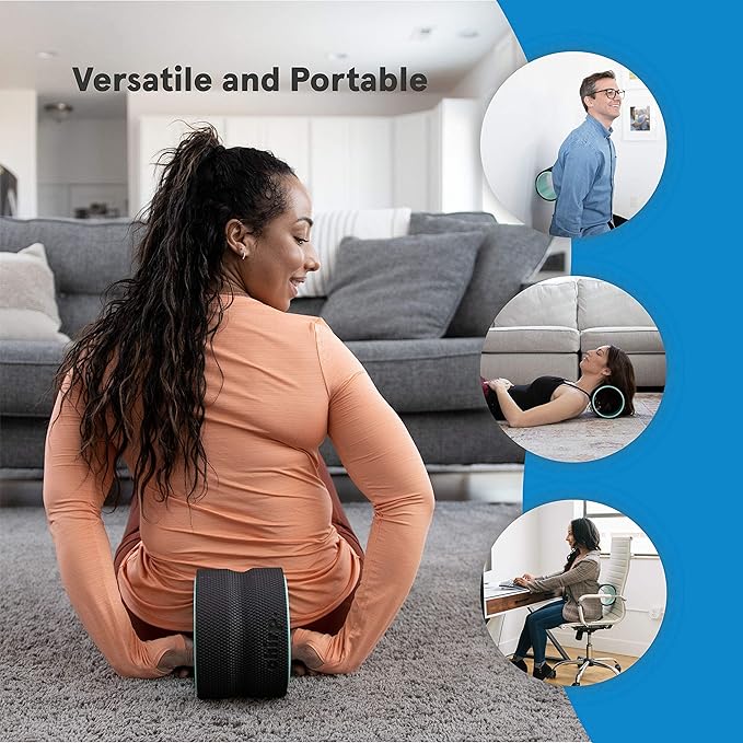 Chirp Wheel Foam Roller ??Targeted Back & Neck Relief, Lumbar Spine Stretcher, Spinal Decompression