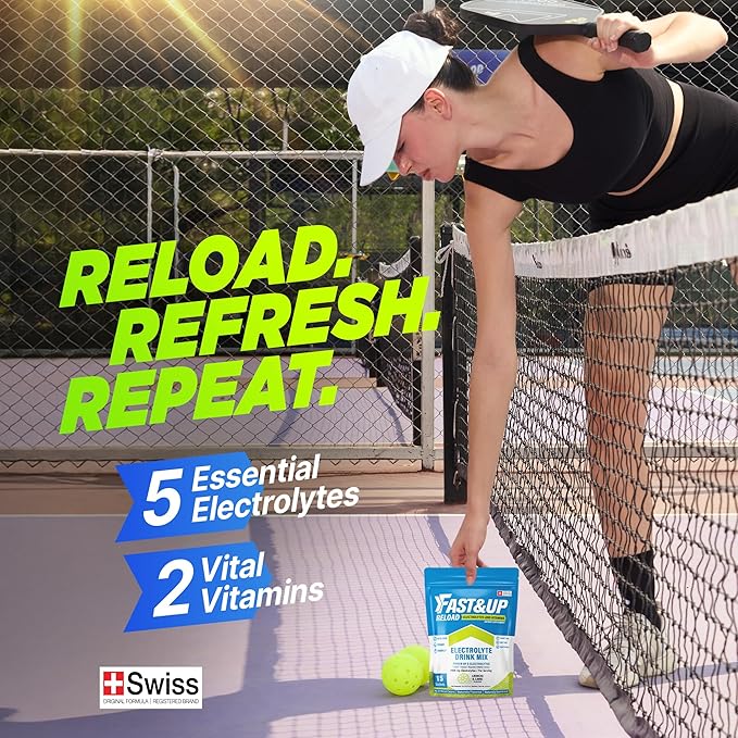 FAST&UP Reload – Lemon & Lime - Refreshing Electrolyte Drink Mix | Hydration Powder Packets | 1500