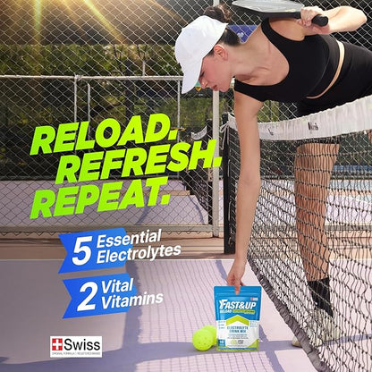 FAST&UP Reload – Lemon & Lime - Refreshing Electrolyte Drink Mix | Hydration Powder Packets | 1500