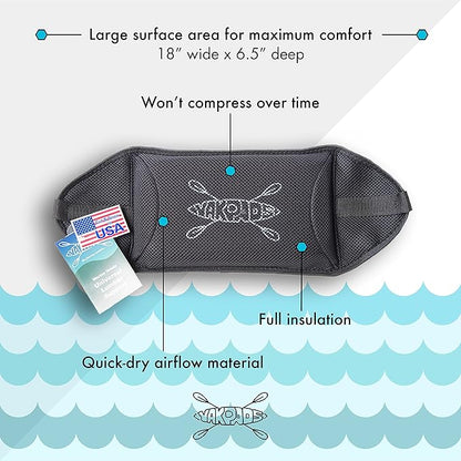 Lumbar Cushioned Seat Pad, Gel Seat Pad for Kayaks, Portable Seat Cushion for Outdoor Watersports
