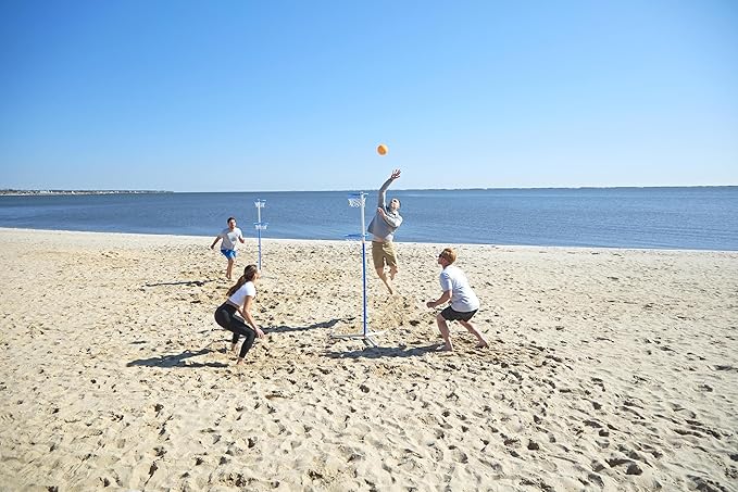 7 FT - World’s First Sports Game to Mash Volleyball & Basketball - Setup in Seconds - Quick & Easy