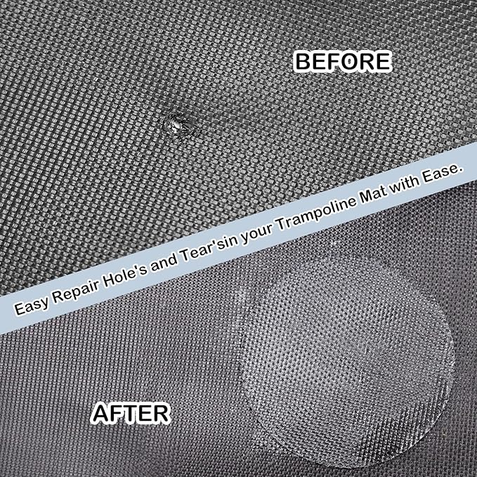 Trampoline Patch Repair Kit 4 inch Circle On Patches | Repair Trampoline Mat Tear or Hole in a