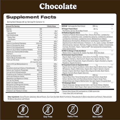 VitaHustle ONE Meal Replacement Shake - Plant Based Protein Powder by Kevin Hart - Vegan, Meal