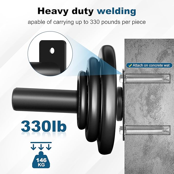 Weight Plate Holder, Wall Mounted Weight Storage Rack for Olympic Weight Plate,Home Gym