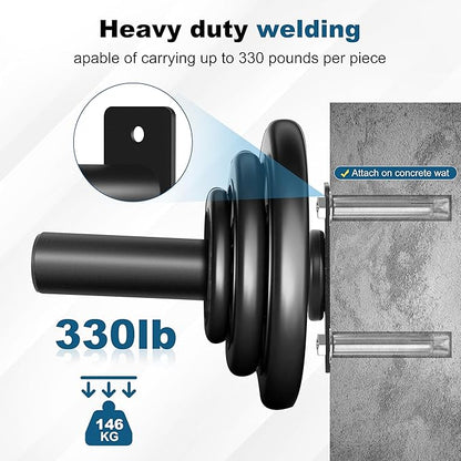Weight Plate Holder, Wall Mounted Weight Storage Rack for Olympic Weight Plate,Home Gym