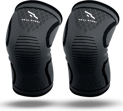 Real Steel Compression Knee Brace for Women & Men 1-Pair Knee Brace for Running Knee Pain, Knee