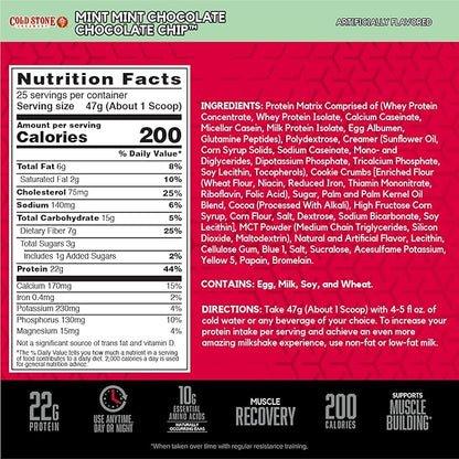 BSN Syntha-6 Whey Protein Powder, Cold Stone Creamery- Mint Mint Chocolate Chocolate Chip Flavor