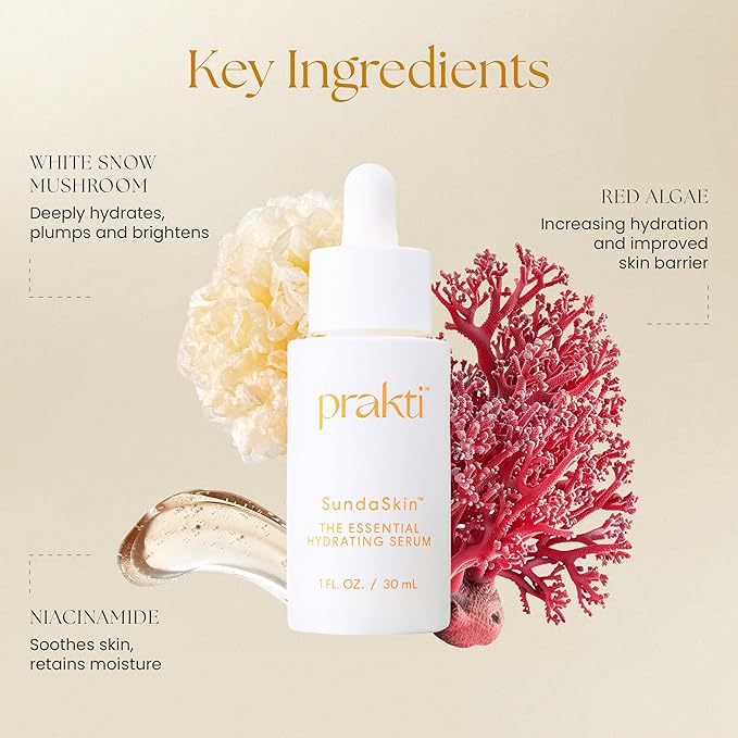 Prakti SundaSkin Essential Hydrating Serum, Firms, Smooths & Evens Skin Tone with Niacinamide &