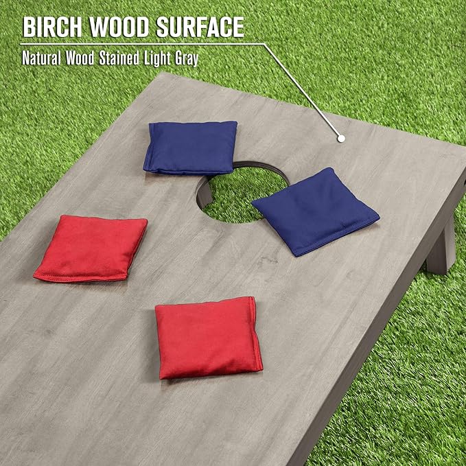 GoSports 4 ft x 2 ft Regulation Size Wooden Cornhole Boards Set - Includes Carrying Case and Bean