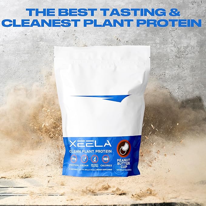 XEELA Plant Based Vegan Protein Powder - Independently Tested - 25g High Protein, Pea Protein for