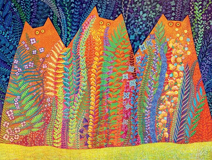 Buffalo Games - Kathryn Kramer Waters - Three Cats in The Garden - 750 Piece Jigsaw Puzzle for