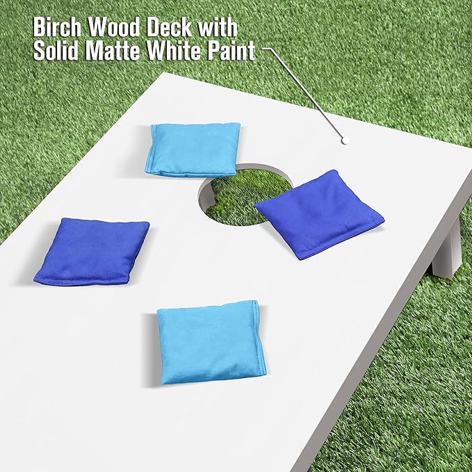 GoSports 4 ft x 2 ft Regulation Size Wooden Cornhole Boards Set - Includes Carrying Case and Over
