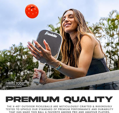 Franklin Sports X-40 Outdoor Pickleballs - Official Ball of USA Pickleball, APP Tour + US Open