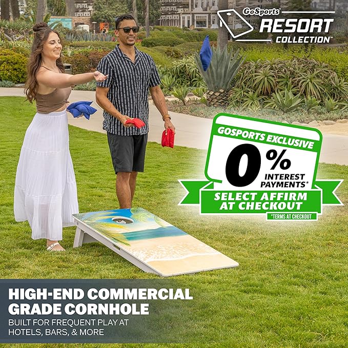 GoSports 4 x 2 ft Resort Collection All Weather Cornhole Boards - Choose Rustic, Beach, White DIY