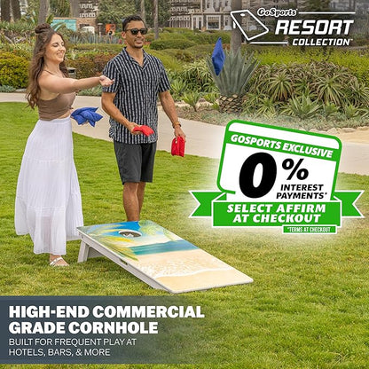 GoSports 4 x 2 ft Resort Collection All Weather Cornhole Boards - Choose Rustic, Beach, White DIY