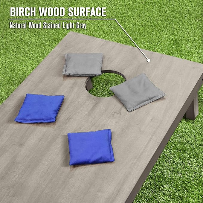 GoSports 4 ft x 2 ft Regulation Size Wooden Cornhole Boards Set - Includes Carrying Case and Bean