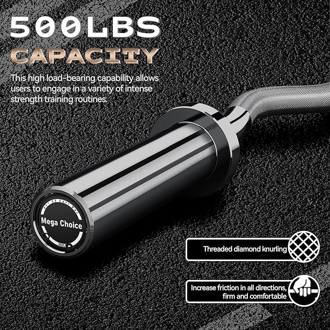 Barbell Bar for Weightlifting - 7FT Heavy Duty (1500LB/700LB), 4FT Short (500LB), 47" EZ Curl Bar