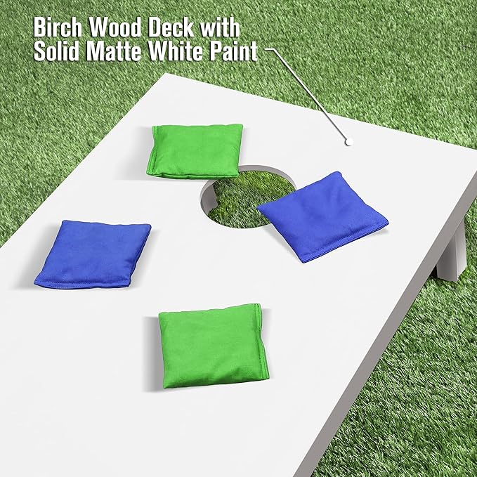 GoSports 4 ft x 2 ft Regulation Size Wooden Cornhole Boards Set - Includes Carrying Case and Over