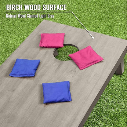 GoSports 4 ft x 2 ft Regulation Size Wooden Cornhole Boards Set - Includes Carrying Case and Bean