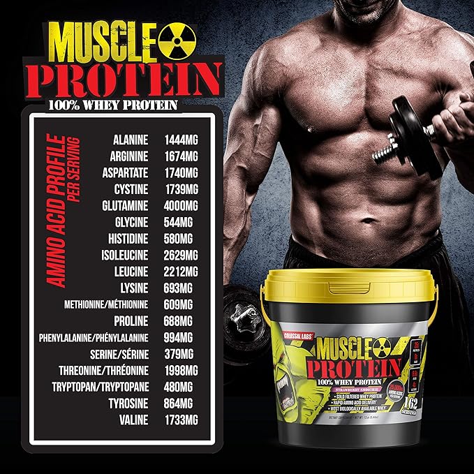 Muscle Protein Whey Powder [12 lbs/Pack of 1]??Cold Filtered, 25g Pure Protein, 6.6g BCAAs
