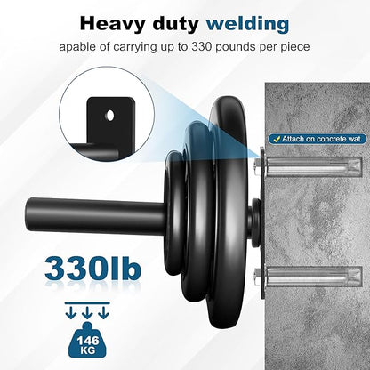 Weight Plate Holder, Wall Mounted Weight Storage Rack for Olympic Weight Plate,Home Gym