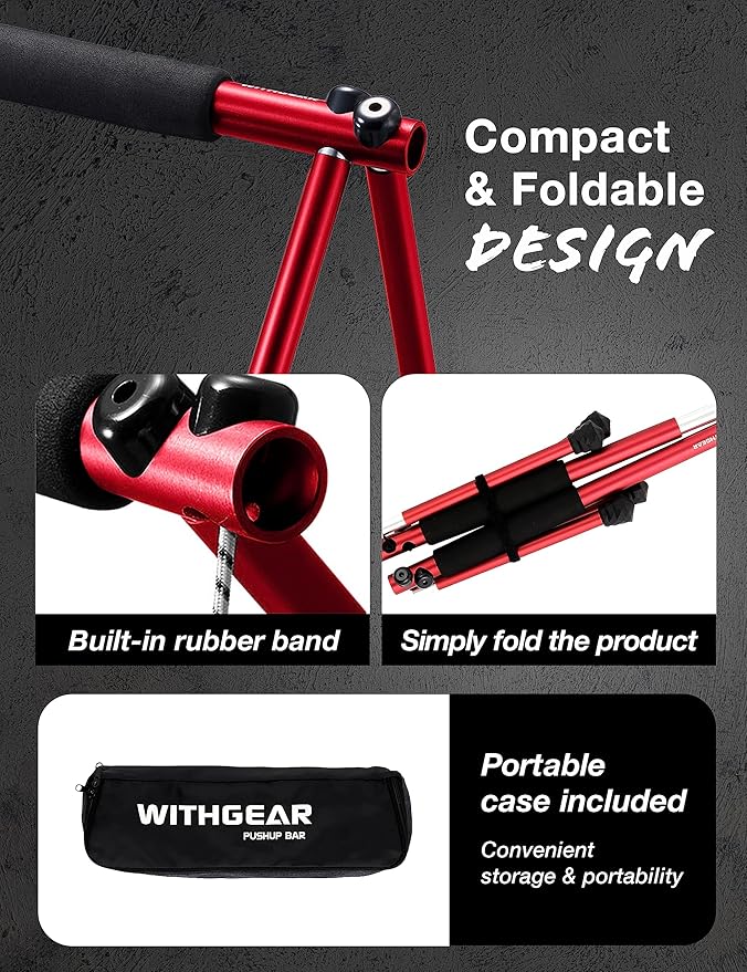 Push Up Bar ??Folding Dip Bar for Home Workout, Lightweight & Portable Strength Training Equipment