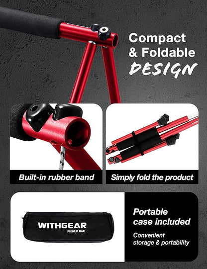 Push Up Bar ??Folding Dip Bar for Home Workout, Lightweight & Portable Strength Training Equipment