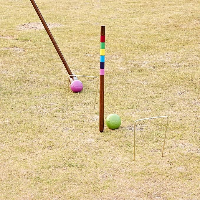 ApudArmis Regulation Croquet Wickets, Set of 9 Colorful Square Arrow Wickets Replacement for 28In
