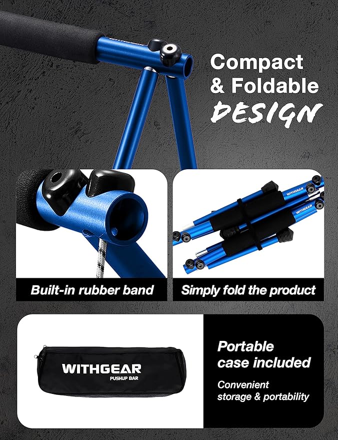 Push Up Bar ??Folding Dip Bar for Home Workout, Lightweight & Portable Strength Training Equipment