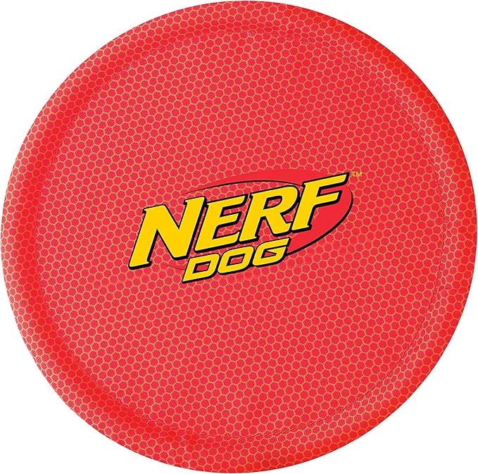 Nerf Dog Nylon Flyer Dog Toy, Flying Disc, Lightweight, Durable and Water Resistant, Great for