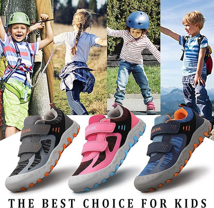 Mishansha Kids Hiking Boots Toddler Girls Boys Hiking Shoes Water-Resistant Anti-Collision Non-Slip