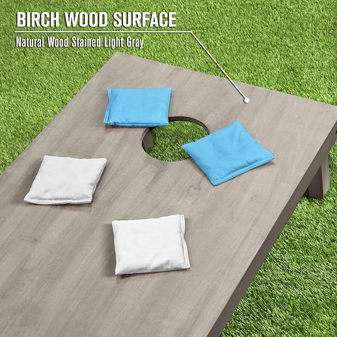GoSports 4 ft x 2 ft Regulation Size Wooden Cornhole Boards Set - Includes Carrying Case and Bean
