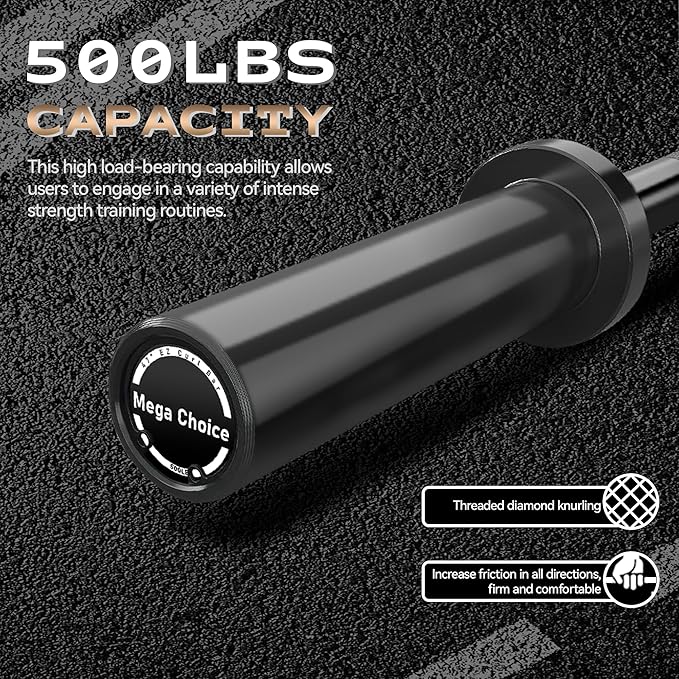 Barbell Bar for Weightlifting - 7FT Heavy Duty (1500LB/700LB), 4FT Short (500LB), 47" EZ Curl Bar