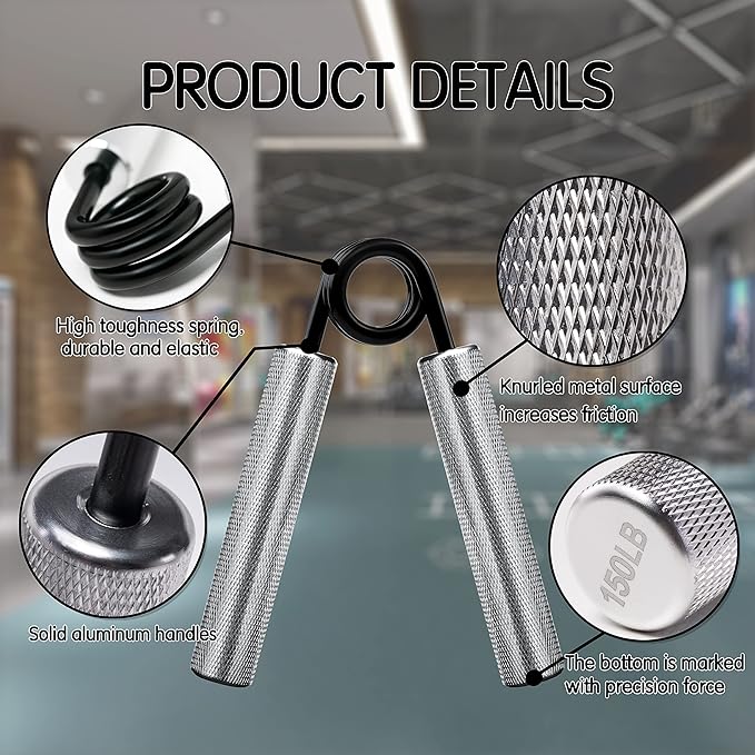 Grip Strength Trainer,50LBS-300LBS Metal Hand Grip,No Slip Heavy-Duty Hand Grip Strengthener,Wrist